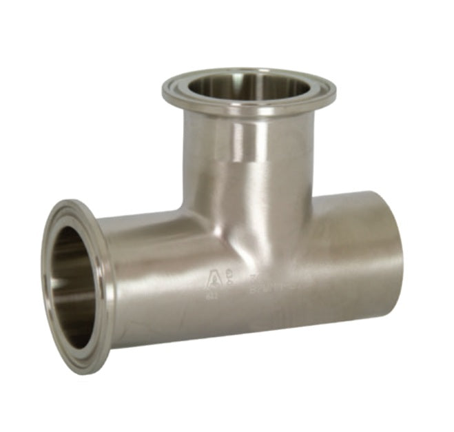 B7WMM-G250 Dixon Valve 304 Stainless Steel Sanitary Polished Weld x Clamp Run x Clamp Branch Tee - 2-1/2" Tube OD