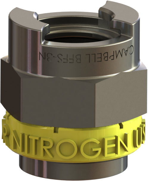 BFFS-3N by Campbell Fittings | Single-Lock Coupling | for Nitrogen use only | 3/4" Female Pipe x 3/4" Female NPT Thread | Straight | Plated Steel
