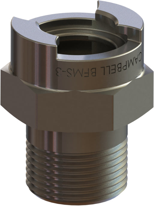 BFMS-2 by Campbell Fittings | Single-Lock Coupling | Bowes interchange | 1/2" Female Pipe x 1/2" Male NPT Thread | Straight | Plated Steel