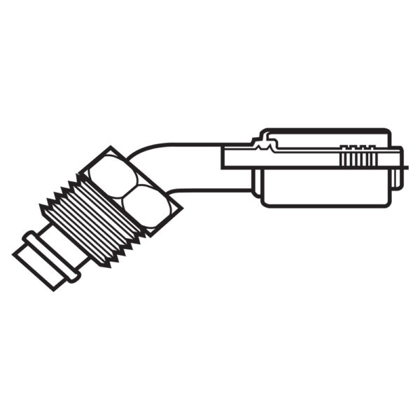 BL-06-06TM45T by Kurt Hydraulics | 45° Elbow | Male O-Ring | Swivel | Refrigerant Beadlock Hose Coupling | for 5/16" Hose ID