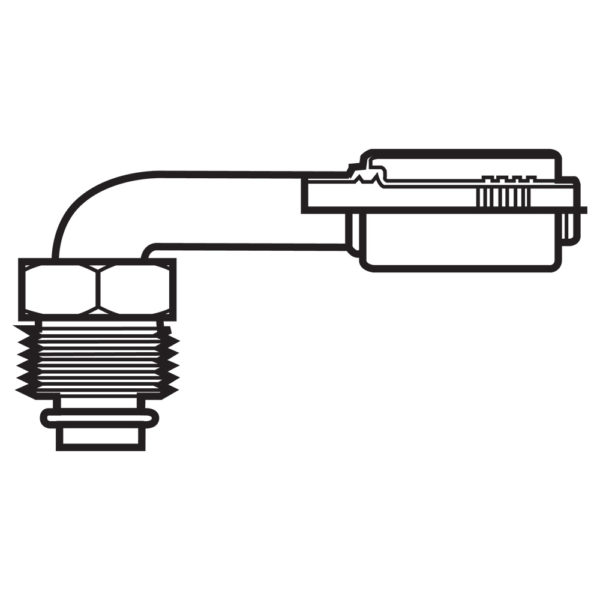 BL-10-10TM90T by Kurt Hydraulics | 90° Elbow | Male O-Ring | Swivel | Refrigerant Beadlock Hose Coupling | for 1/2" Hose ID