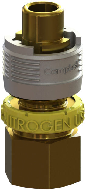 BMFB-3N by Campbell Fittings | Single-Lock Coupling | for Nitrogen use only | 3/4" Male Pipe x 3/4" Female NPT Thread | Straight | Brass