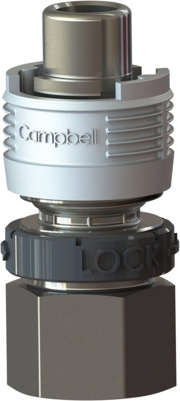 BMFS-3L by Campbell Fittings | Single-Lock Coupling | Bowes interchange | with Locking Ring | 3/4" Male Pipe x 3/4" Female NPT Thread | Straight | Plated Steel