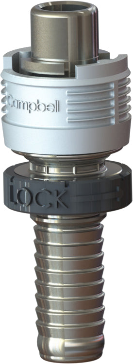BMHS-2L by Campbell Fittings | Single-Lock Coupling | Bowes interchange | with Locking Ring | 1/2" Male Pipe x 1/2" Hose Barb | Straight | Plated Steel