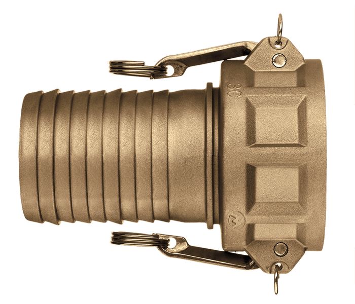 BR-C150 by Kuriyama | BR-C Series | Part C | Cam & Groove Fitting | Tri-Couple | 1-1/2" Coupler x 1-1/2" Hose Barb | Brass