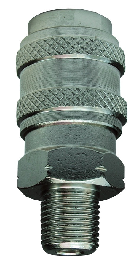 1BRM1-B-7 by Dixon Valve | Pneumatic Quick Disconnect Coupling | BR-Series | 1/8" Male NPT x 1/8" 21-Series Interchange | Socket | Nitrile Seal | Brass