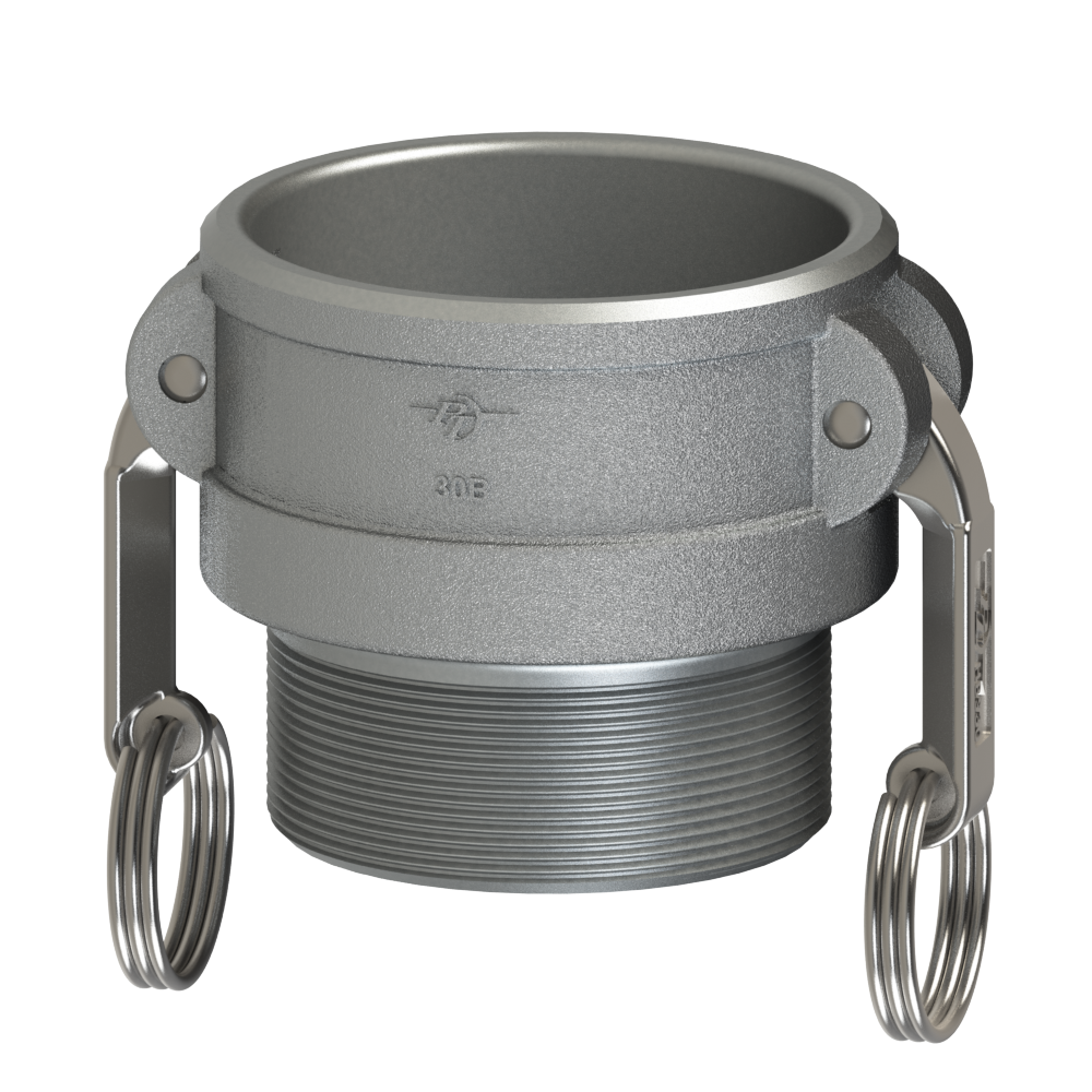 1000207 (07B) by PT-Coupling | Cam & Groove Adapter | Type B | 3/4" Coupler x 3/4" Male NPT | Aluminum/HBS | Buna-N Seal