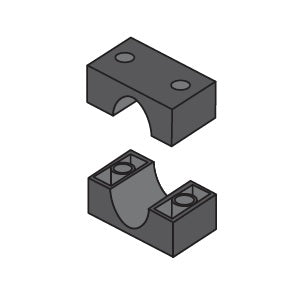 S5016H-C by ZSi-Foster | Beta Clamp | Smoothie Standard Series | For 1" Hose | Cushion Body ONLY | Polypropylene