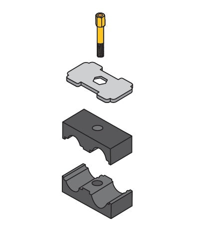 T4012H-B by ZSi-Foster | Beta Clamp Stacking Kit | Smoothie Twin Series | For 3/4" x 3/4" Hose | Polypropylene/Steel