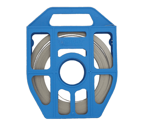 C204B9 by Band-It | BAND-IT® Band | 1/2" Width | 0.030" Thickness | 201 Stainless Steel | Blue Tote | 100ft/Roll