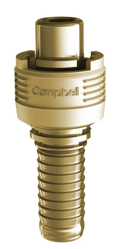 BMHB-2 by Campbell Fittings | Single-Lock Coupling | Bowes interchange | 1/2" Male Pipe x 1/2" Hose Barb | Straight | Brass