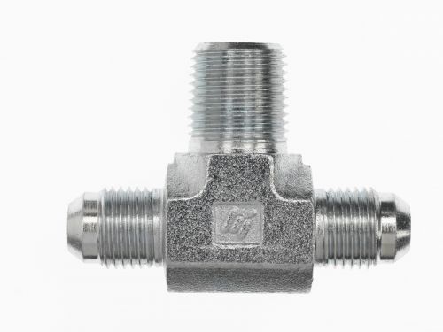 2601-06-06-04-FG by Brennan Inc. | -06 Male JIC x -06 Male JIC x -04 Male Pipe | Tee | Forged Steel