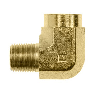 5502-08-06-B by Brennan Inc. | -08 Male Pipe x -06 Female Pipe | 90° Elbow (Street Elbow) | Brass