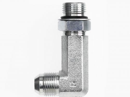 6801-LL-12-16-NWO-FG by Brennan Inc. | -12 Male JIC x -16 Male Adjustable O-Ring Boss | 90° Elbow | X-Long | Forged Steel