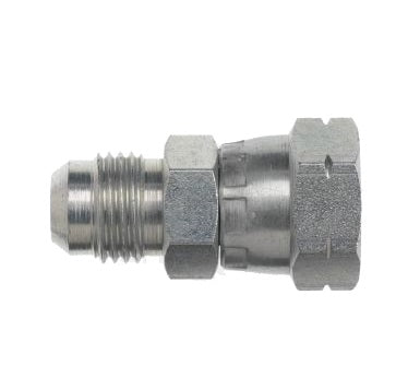 7007-08-L18-26 by Brennan Inc. | -08 Male JIC x 26mm Female Light Metric Swivel | Straight | Steel
