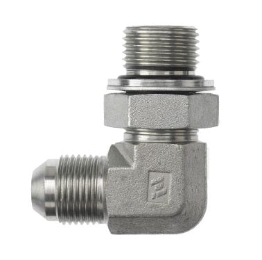 7202-24-24-NWO-FG by Brennan Inc. | -24 Male JIC x -24 Male BSPP Adjustable O-Ring Boss | 90° Elbow | Forged Steel
