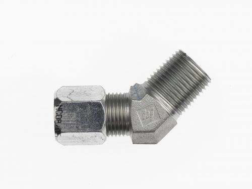 C2503-12-12-SS by Brennan Inc. | -12 Bite Type x -12 Male Pipe | 45° Elbow | Stainless Steel