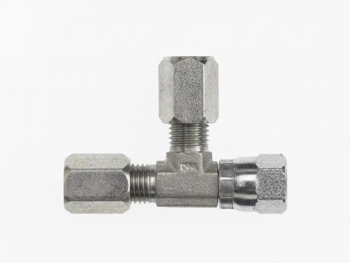 C6602-06-06-06-SS by Brennan Inc. | -06 Bite Type x -06 Bite Type Swivel x -06 Bite Type | Tee | Stainless Steel