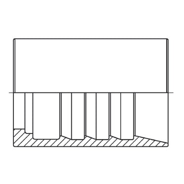 D200780 by Brennan Inc. | PF-5 Multispiral External Skive Ferrule 4 SP-EN 856 | SAE 100 R9R | 2" Hose ID | Stainless Steel