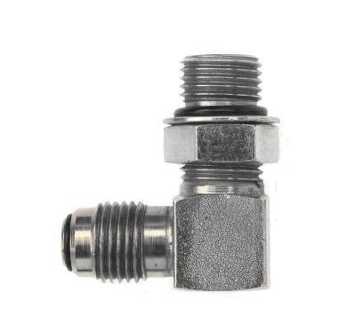 F6801-08-12-NWO-FG by Brennan Inc. | -08 Flare-O x -12 Male Adjustable O-Ring Boss | 90° Elbow | Forged Steel