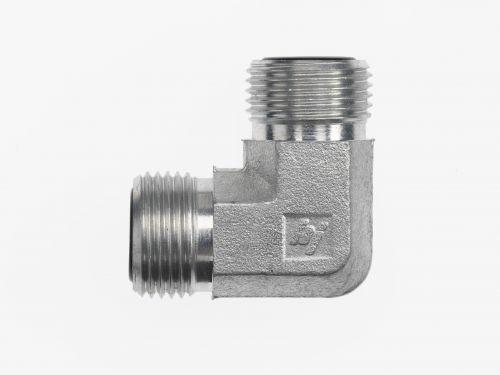 FS2500-06-06-FG by Brennan Inc. | -06 Male Face Seal x -06 Male Face Seal | 90° Elbow | Forged Steel