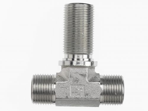 FS2703-06-06-06-FG by Brennan Inc. | -06 Male Face Seal x -06 Male Face Seal x -06 Male Face Seal Bulkhead | Tee | Forged Steel