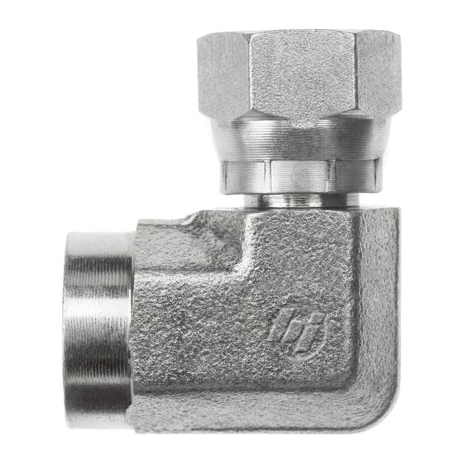 FS6503-06-06-FG by Brennan Inc. | -06 Female Pipe x -06 Female Face Seal Swivel | 90° Elbow | Forged Steel