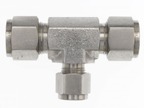 N2603-16-16-06-SS by Brennan Inc. | -16 Instrumentation Fitting x -16 Instrumentation Fitting x -06 Instrumentation Fitting Union | Tee | Stainless Steel