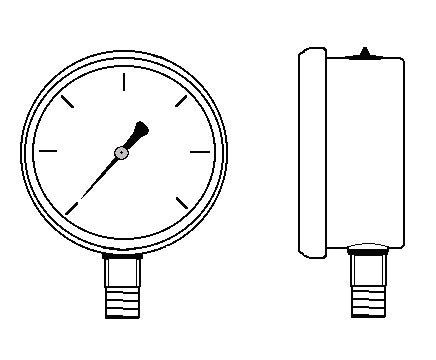 DG063-30HG15-S-NPT by Brennan Inc. | Pressure Gauge | 30"HG-15 | for 1/4" NPT Stem | Stainless Steel