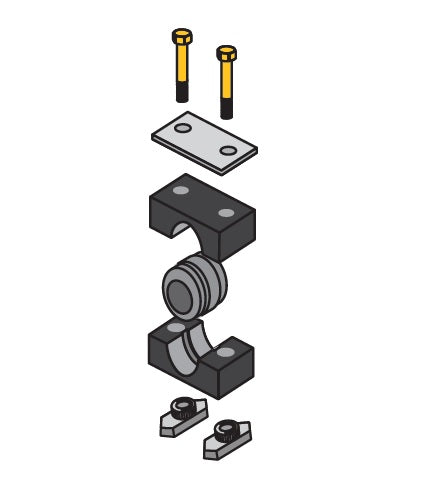 S4012RIR by ZSi-Foster | C-Rail Mount Beta Clamp | Standard Series with Rubber Insert | For 3/4" Tube | Polypropylene/Steel