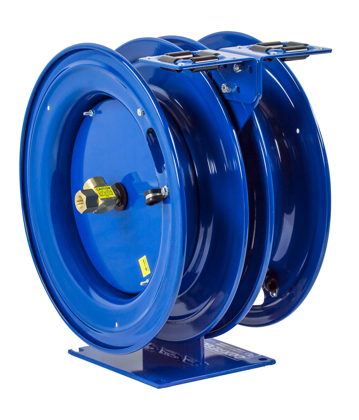 C-L350L-5016L-X by Coxreels | C Air-Electric Series | 300 PSI Spring Driven Air Hose & Power Cord Combination Reel | 3/8" Hose ID, 3/8" FNPT Inlet | 16/3 Cord, 25A | Steel | 50ft Hose & 50ft Cord Capacity, Hose & Cord Not Included