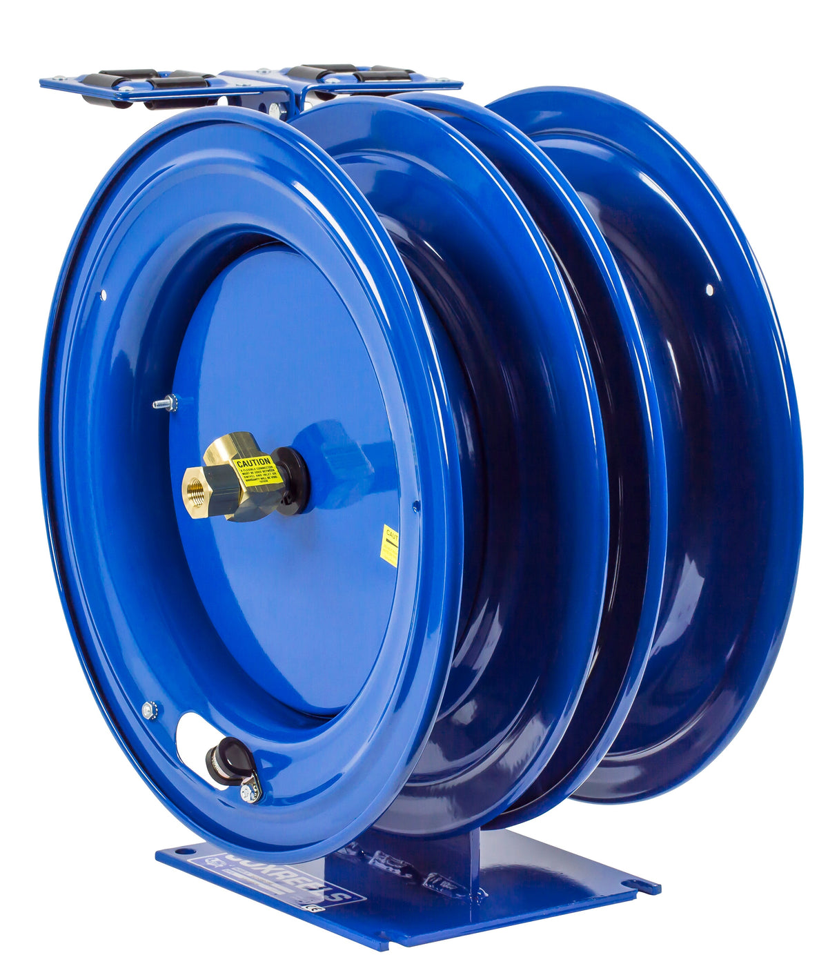 C-LPL-325-325 by Coxreels | C Series | 300 PSI Dual Hose Spring Driven Hose Reel for Air, Water & Oil | 3/8" Hose ID, 3/8" FNPT Inlet | Steel | 25ft Capacity, Hose Not Included