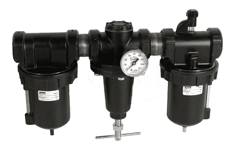 C119-12MMB Dixon Valve Watts Combination Unit - 1-1/2" Standard Zinc Bowl with Sight Glass and Manual Drain - 550 SCFM