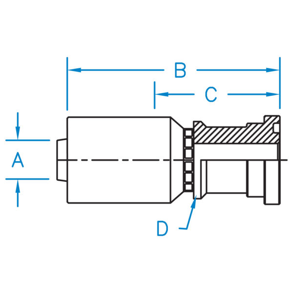 C61-12-12-WHP by Kurt Hydraulics | Ultra High Pressure Non Skive | Code 61 Flange | for 3/4" Hose ID
