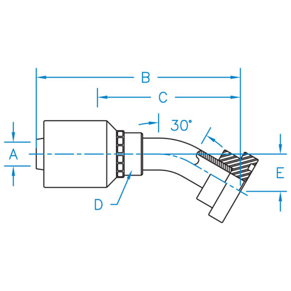 C6130-24-24-W by Kurt Hydraulics | Code 61 Flange | 30° Elbow | for 1-1/2" Hose ID