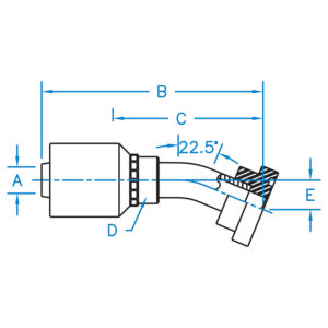 C6222-16-20-W by Kurt Hydraulics | Jump Size | Code 62 Flange | 22 Degree Bent Tube | Rigid | for 1" Hose ID
