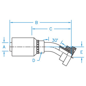 C6230-32-32-JJ by Kurt Hydraulics | Ultra High Pressure Skive Style | Code 62 Flange | 30 Degree Bent Tube | Rigid | for 2" Hose ID