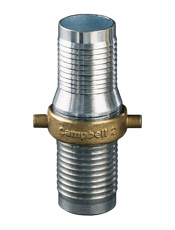 CAB-250 by Campbell Fittings | Import Suction Hose Coupling | Complete Set | 2-1/2" Male NPSM Thread x 2-1/2" Female NPSM Thread x 2-1/2" Hose Shank | Nut: Brass | Aluminum Shank