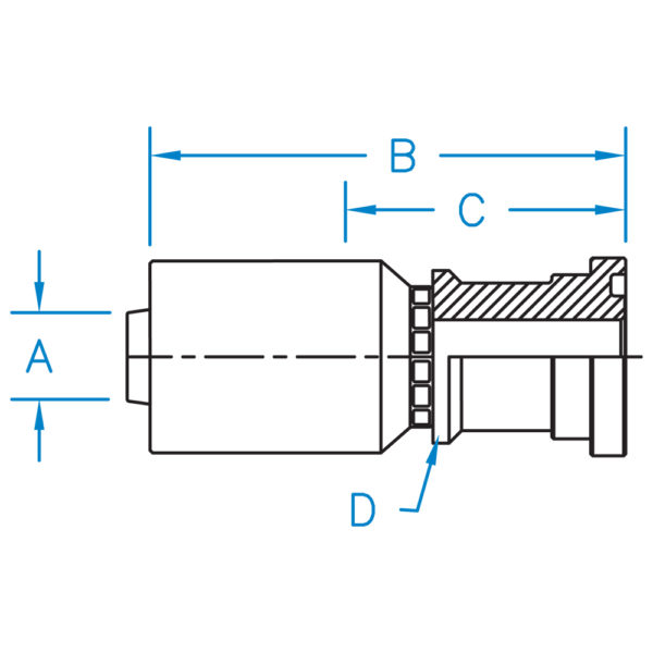CAT-20-20-JJ by Kurt Hydraulics | Ultra High Pressure Skive Style | CAT Flange | for 1-1/4" Hose ID