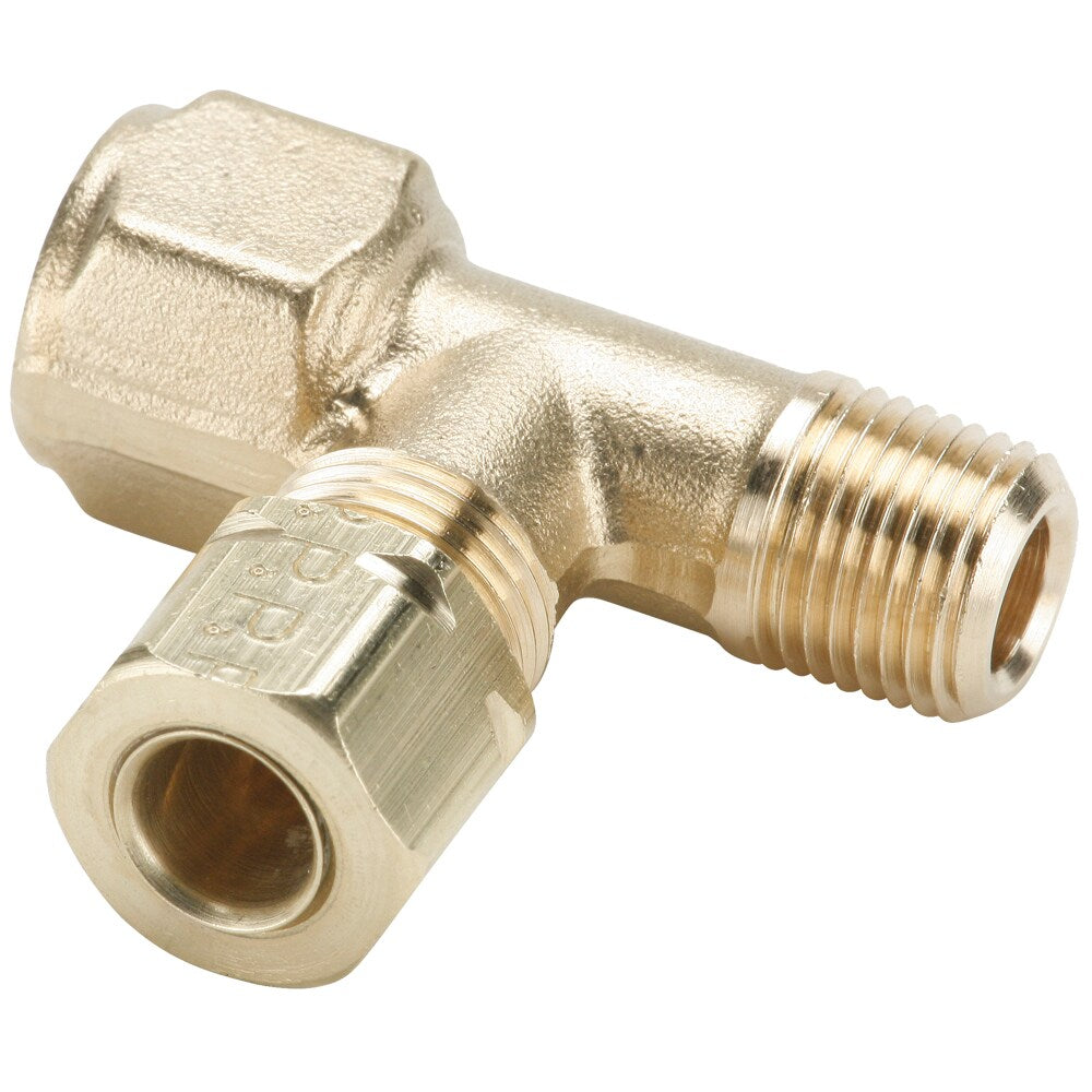 176CA-4-2 by Parker | Compress-Align® Fittings | 1/4" Tube Size x 1/8" Male Pipe Thread x 7/16" Thread | 1.41" Length | Tee | Brass | Pack of 10
