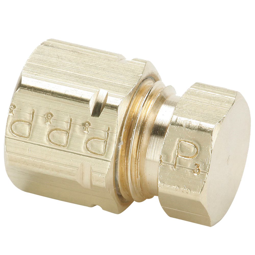 639CA-4 by Parker | Compress-Align® Fittings | 1/4" Tube Size x 7/16" Thread | 7/16" Hex | .74" Length | Brass | Pack of 25