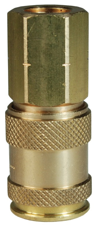 2CJBF3-B Dixon Valve Brass CJ-Series Quick Disconnect 1/4" European Interchange Pneumatic Coupler - 3/8"-19 Female BSPP