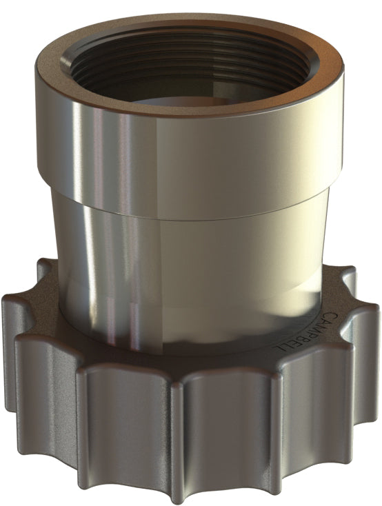 CJFS-8A by Campbell Fittings | CHEMJOINT™ Coupling | Union without Viton® Spud | 2" ACME Thread x 2" Hose Size | Straight | 316 Stainless Steel
