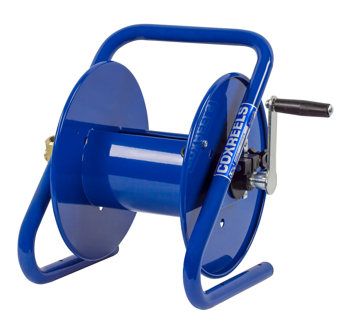 112-3-150-CM by Coxreels | CM Series | 4,000 PSI Caddy Hand Crank Hose Reel | 3/8" Hose ID, 3/8" FNPT Inlet | Steel | 150ft Capacity, Hose Not Included