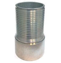 CNSC-400CR-SP by Midland | Crimplok King Combination Nipple | 4" Square Cut x 4" Hose Barb | Unplated Steel