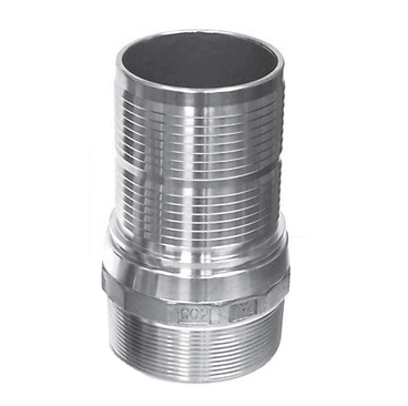 CNT-100CR-SS316 by Midland | Crimplok King Combination Nipple | 1" Male Pipe x 1" Hose Barb | 316 Stainless Steel