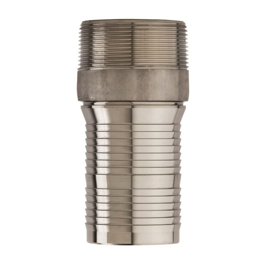 CRN-SS200 KuriCrimp™ by Kuriyama | CRN-SS Series | Combination Interlocking Hose Nipple | Tri-Couple Design | 2" Male NPT x 2" Hose Barb | 316 Stainless Steel
