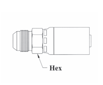 CS08-8X12 by Couplamatic | VARI-CRIMP Coupling | 1/2" Hose ID x 1-1/16x12 Thread Male Solid JIC 37° | Straight | Trivalent Zinc Plating | Replaces: 848V
