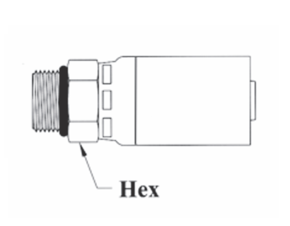 CS11-4X4 by Couplamatic | VARI-CRIMP Coupling | 1/4" Hose ID x 7/16x20 Thread ORB Male Solid | Straight | Trivalent Zinc Plating | Replaces: 451V