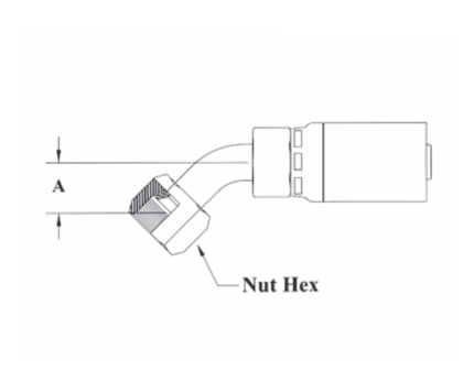 CS25-10X10 by Couplamatic | VARI-CRIMP Coupling | 5/8" Hose ID x 7/8x14 Thread Female Swivel JIC/SAE Dual Seat | 45° Elbow | Trivalent Zinc Plating | Replaces: 1057V